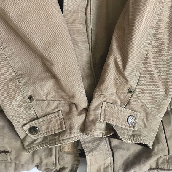 VTG Eddie Bauer Jacket Mens L Chore Barn Field Coat Plaid Lined Corduroy Cuff - Picture 7 of 15